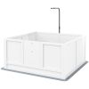 PawHut Puppy Whelping Box with Adjustable Door Pee Pad Pig Rail for Breeds Small to Large 41x39