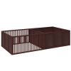 PawHut Puppy Whelping Box with Removable Doors Indoor Playpen Supplies Essentials 81x39 Coffee