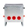 Automatic Chicken Feeder Rodent Proof, 5 Ports Large Capacity Metal Poultry Feeder with Handles and Lid, Galvanized Chicken Feeder for Hen Coop