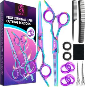 Hair Cutting Scissors Shears Kit, 6.7' Barber Scissors, Professional Haircut Kit, Stainless Steel Hairdressing Thinning Scissors Shears for Barber
