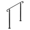 Handrails for Outdoor Steps, 2-3 Step Adjustable Height, Carbon Steel Transitional Handrail with Installation Kit, Exterior Hand Railing for Steps