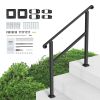 VEVOR 2-3 Step Handrails for Outdoor Steps for Seniors Porch Deck Post