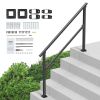 VEVOR 4-5 Handrails for Outdoor for Seniors Porch Deck Black Square Tube Steel