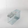 32" Live Animal Cage Trap, Heavy Duty Folding Raccoon Trap, Humane Cat Trap with Handle, Silver