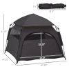 PawHut Pop Up Dog Tent for Extra Large and Large Dogs with Carry Bag, for Beach, Backyard, Home, Dark Gray