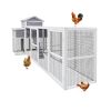 150" Extra Large Chicken Coop – Outdoor Wooden Hen House with Black Rust-Proof Metal Wire, 2 Nesting Boxes, 5 Perches for Poultry