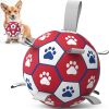 Diman Dog Balls, Dog Soccer Ball with Straps for Indoor Outdoor Play, Pet Toys Balls for Small Medium Dogs, Dog Birthday Gift