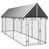 Dog Kennel Silver Galvanized steel, 100% polyethylene Large