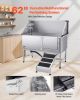 62 Inch Dog Grooming Bath Tub Stainless Steel w Ramp Water Filter