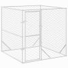 Outdoor Dog Kennel Silver Galvanized steel 6.6 x 6.6 x 8.2 ft
