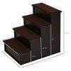 PawHut Pet Stairs, Pet Steps with Cushioned Removable Covering, for Small Dogs and Cats Up To 22 Lbs., Brown