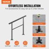 VEVOR Outdoor Handrail 165LBS Load Handrail Outdoor Stairs Aluminum Stair Handrail 36 x 35" Outdoor Stair Railing Transitional Range from 0 to 30° Sta