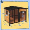 PawHut 43" L Wooden Dog House, Outdoor Waterproof Dog Kennel for Large Dogs with Openable Roof & Giant Window, Yellow