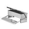 Treadle Chicken Feeder Rodent Proof No Waste, Large Capacity Chicken Grit and Oyster Shell Feeder with Weatherproof Lid for Poultry Duck, Silver