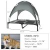 PawHut Elevated Dog Bed with Removable Canopy, Outdoor Dog Cot with UV Protection Canopy Shade, 36 inch Large Pet Bed for Camping, Gray